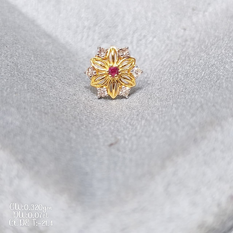 Colour Stone Gold Focus Diamond Nosepin