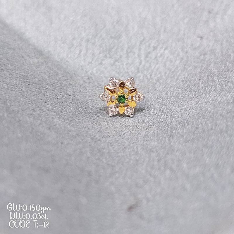 Gift Purpose Colour Stone Diamond Nosepin