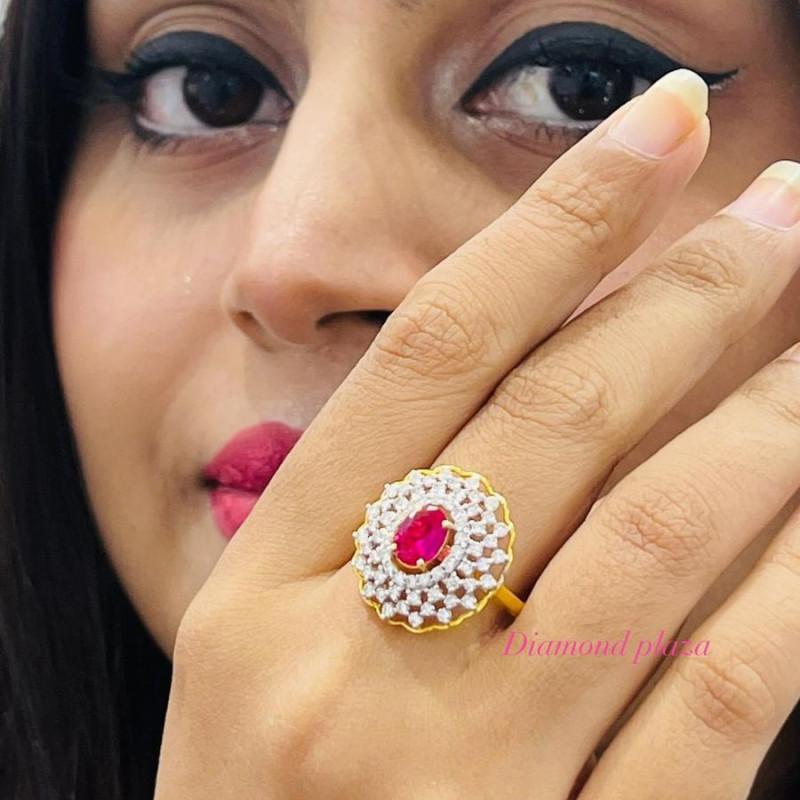 New Arrival Diamond Big Ring With Ruby