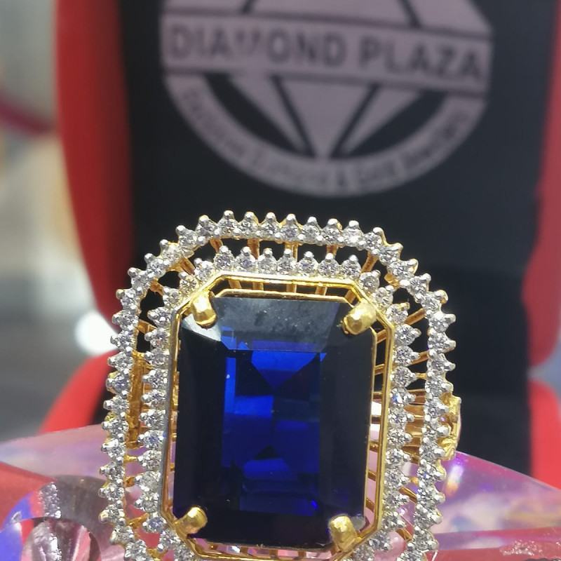 New Royal Diamond Big Blue Ring